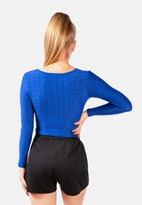 V-Neck Wrap Yoga Crop Top from London Rag International
