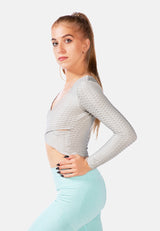 V-Neck Wrap Yoga Crop Top from London Rag International