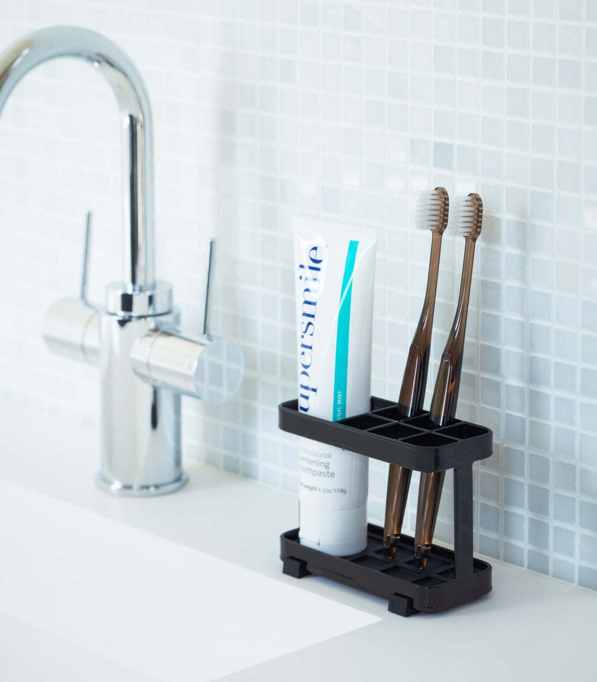 Toothbrush + Toothpaste Stand - Steel from Yamazaki Home