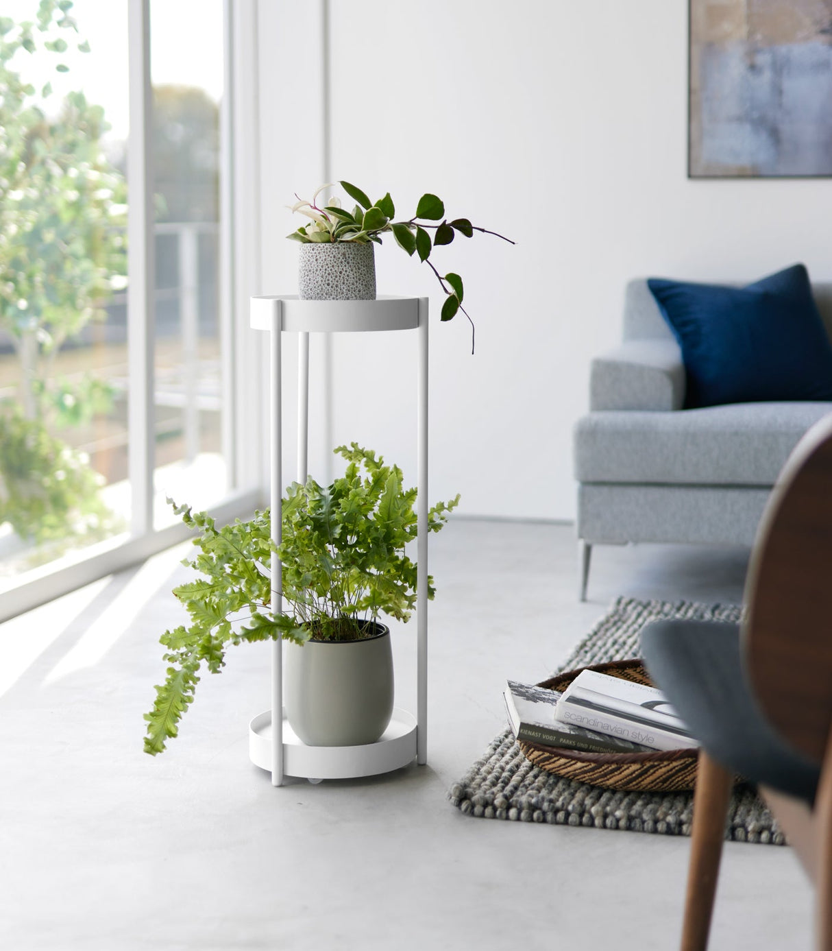 Two-Tier Rolling Plant Stand (28" H)  - Steel from Yamazaki Home