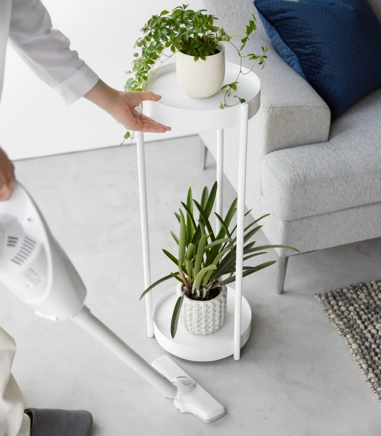 Two-Tier Rolling Plant Stand (28" H)  - Steel from Yamazaki Home