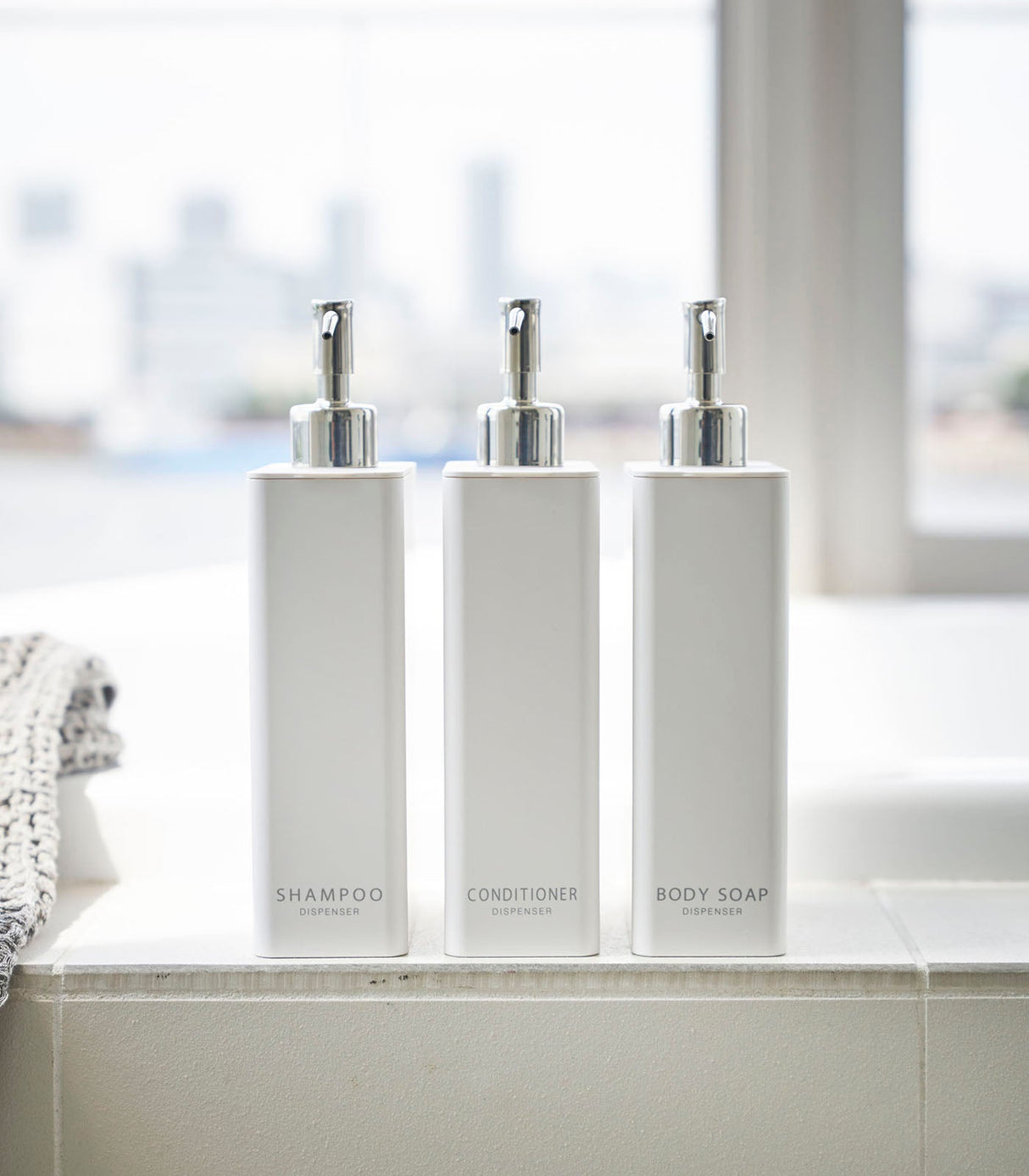 Rectangle Dispenser Bundle - Shampoo, Conditioner, and Body Soap from Yamazaki Home