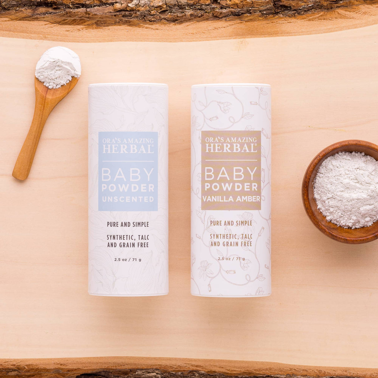 Talc Free Baby Powder, Real Vanilla Amber from Ora's Amazing Herbal