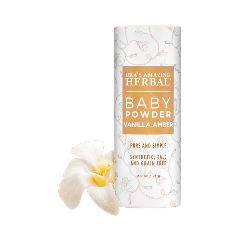 Talc Free Baby Powder, Real Vanilla Amber from Ora's Amazing Herbal