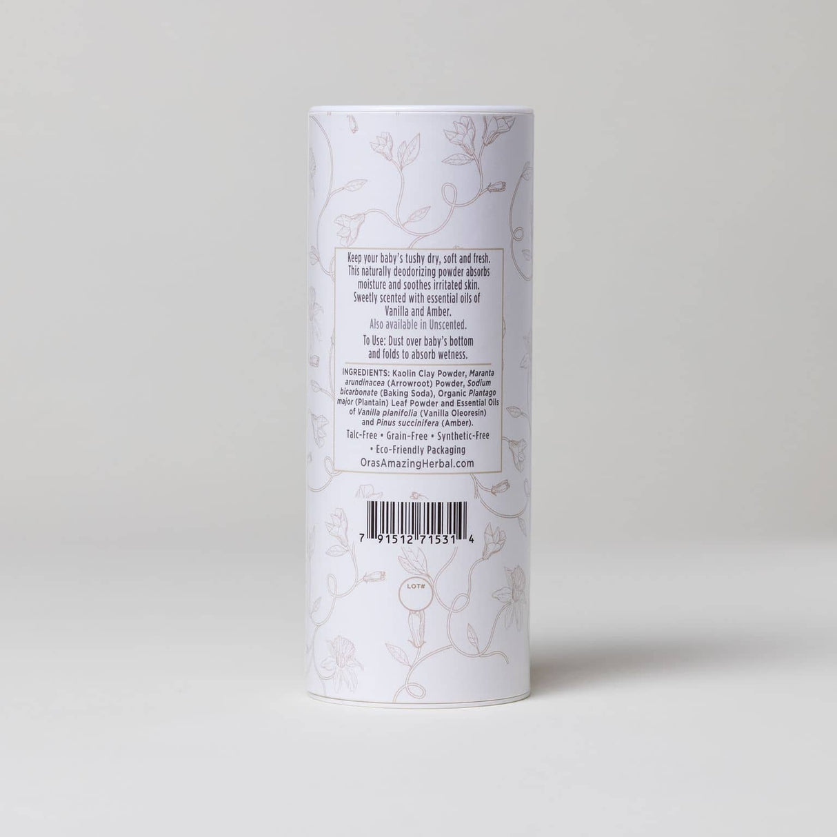 Talc Free Baby Powder, Real Vanilla Amber from Ora's Amazing Herbal