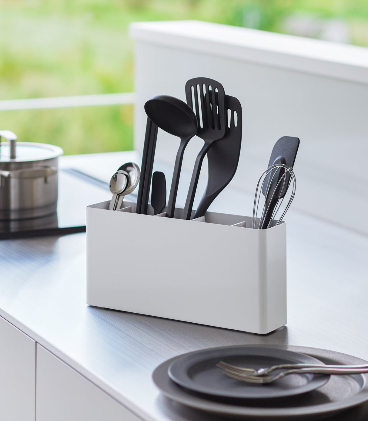 Utensil & Thin Cutting Board Holder - Steel from Yamazaki Home