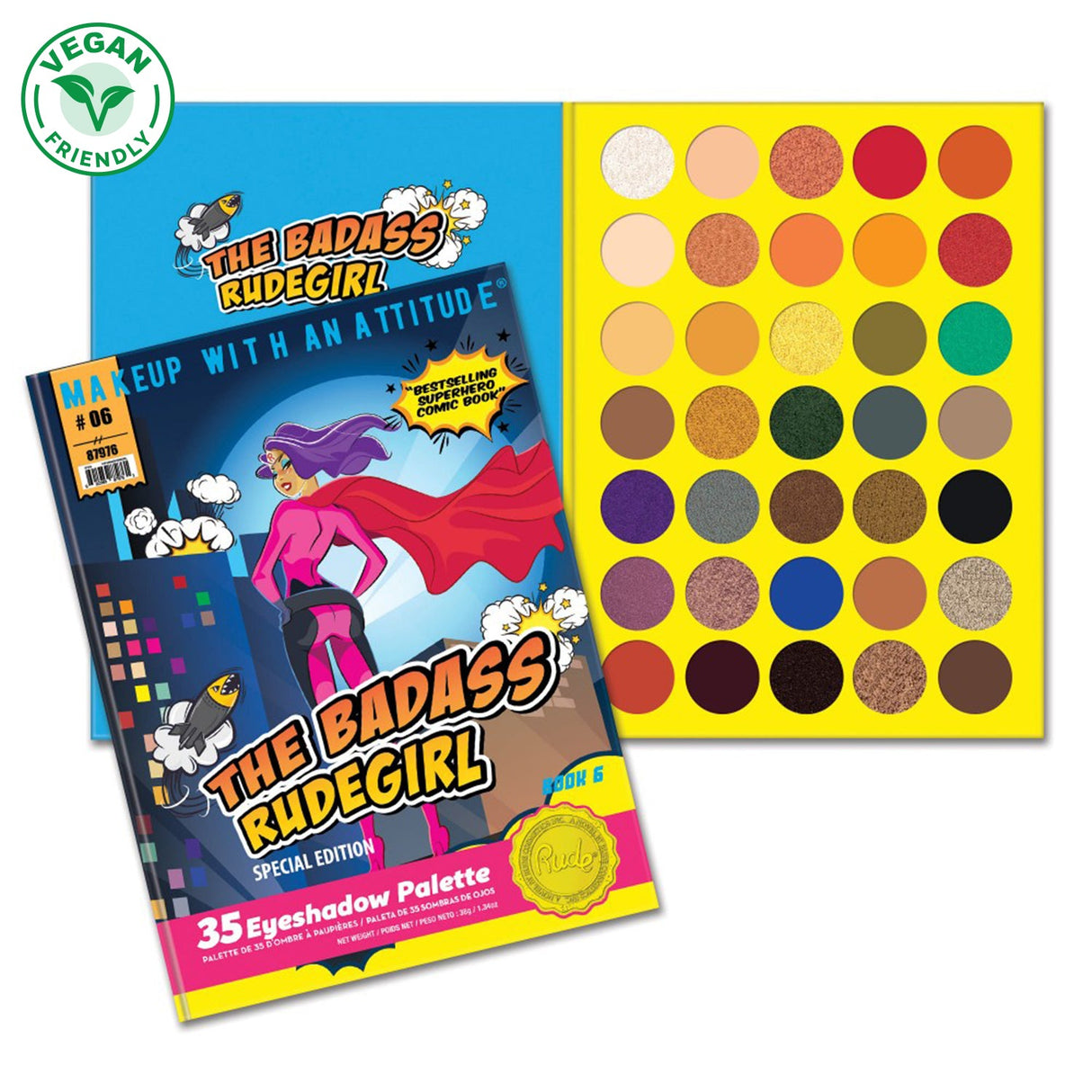 The Badass Rudegirl 35 Eyeshadow Palette - Book 6 from Rude Cosmetics
