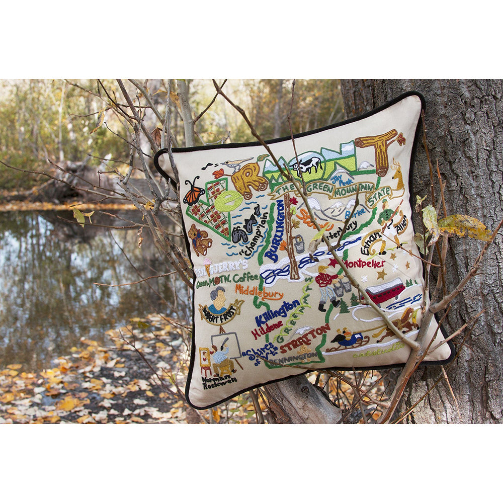 Vermont Hand-Embroidered Pillow from Quirks!