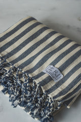 Vertical Stripe Turkish Bath Towel – Full-Size, Handwoven with Tassels – Modern Design, Thick & Absorbent for Bath, Beach, or Throw Blanket from The Bali Market
