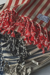 Vertical Stripe Turkish Bath Towel – Full-Size, Handwoven with Tassels – Modern Design, Thick & Absorbent for Bath, Beach, or Throw Blanket from The Bali Market