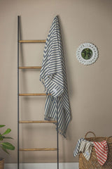 Vertical Stripe Turkish Bath Towel – Full-Size, Handwoven with Tassels – Modern Design, Thick & Absorbent for Bath, Beach, or Throw Blanket from The Bali Market
