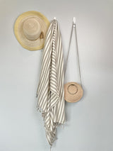 Vertical Stripe Turkish Bath Towel – Full-Size, Handwoven with Tassels – Modern Design, Thick & Absorbent for Bath, Beach, or Throw Blanket from The Bali Market