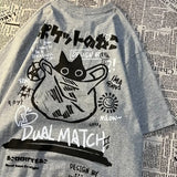 Cute Anime Cat T-Shirt – Vintage Aesthetic Harajuku Kawaii Top From Kawaii Stop