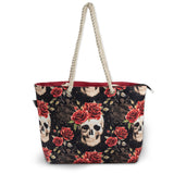Vintage Flower Skull Shoulder Beach Bag From Zapps Clothing