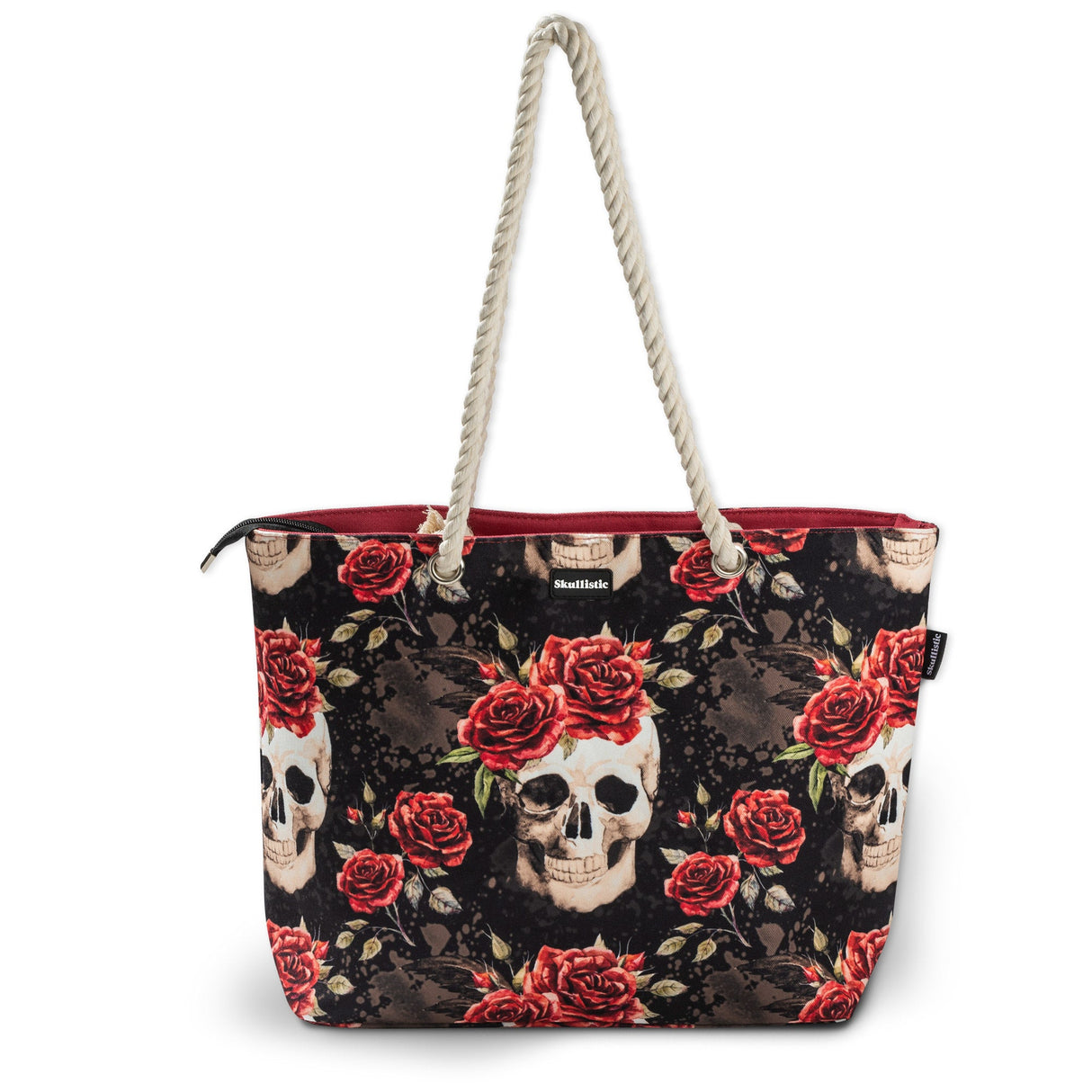 Vintage Flower Skull Shoulder Beach Bag From Zapps Clothing