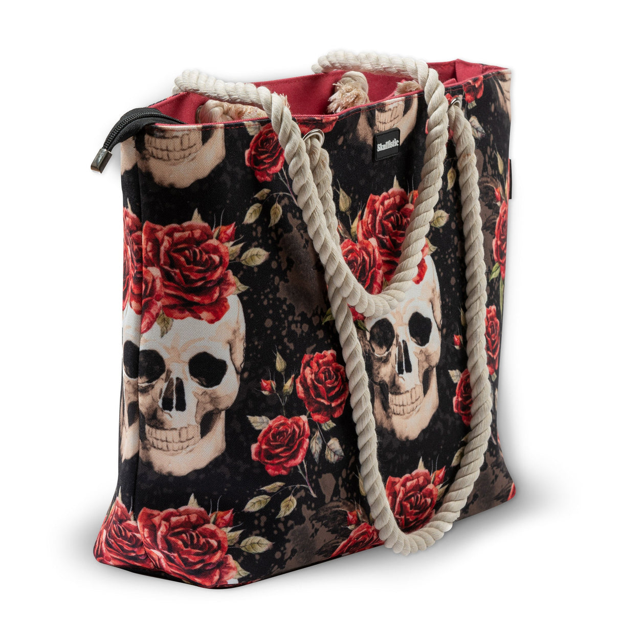 Vintage Flower Skull Shoulder Beach Bag From Zapps Clothing