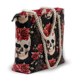 Vintage Flower Skull Shoulder Beach Bag From Zapps Clothing