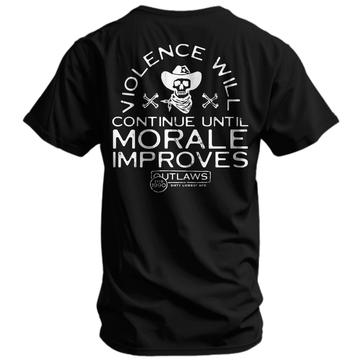 Violence Will Continue Until Morale Improves Men's T-Shirt from Combat Iron Apparel