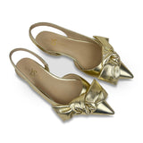 Violet Slingback Flat in Gold Leather from Yosi Samra
