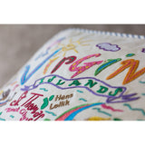 Virgin Islands Hand-Embroidered Pillow from Quirks!
