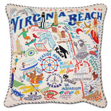 Virginia Beach Hand-Embroidered Pillow by CatStudio from Quirks!