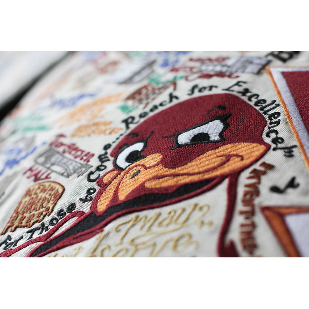 Virginia Tech Collegiate Hand-Embroidered Pillow from Quirks!