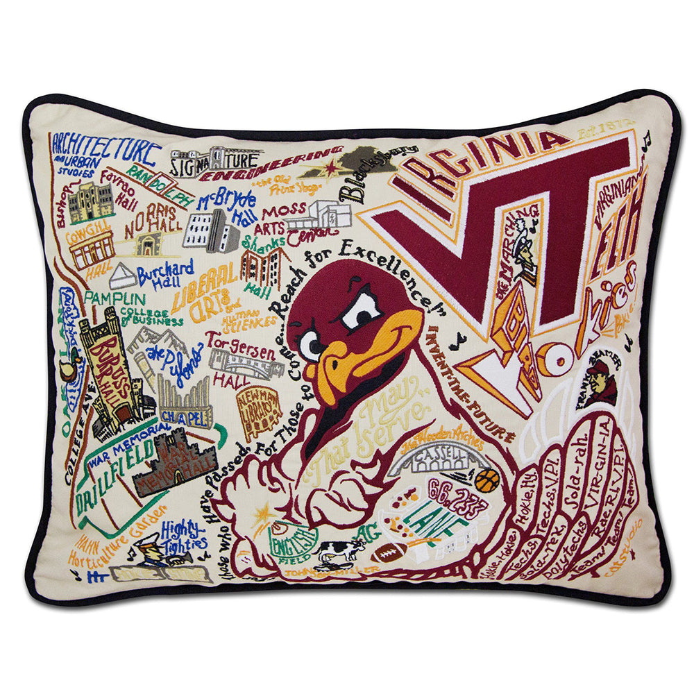 Virginia Tech Collegiate Hand-Embroidered Pillow from Quirks!