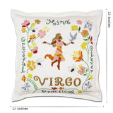 Virgo Astrology Hand-Embroidered Pillow by Cat Studio from Quirks!