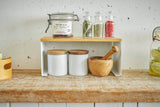 Stackable Countertop Shelf - Two Sizes - Steel + Wood from Yamazaki Home