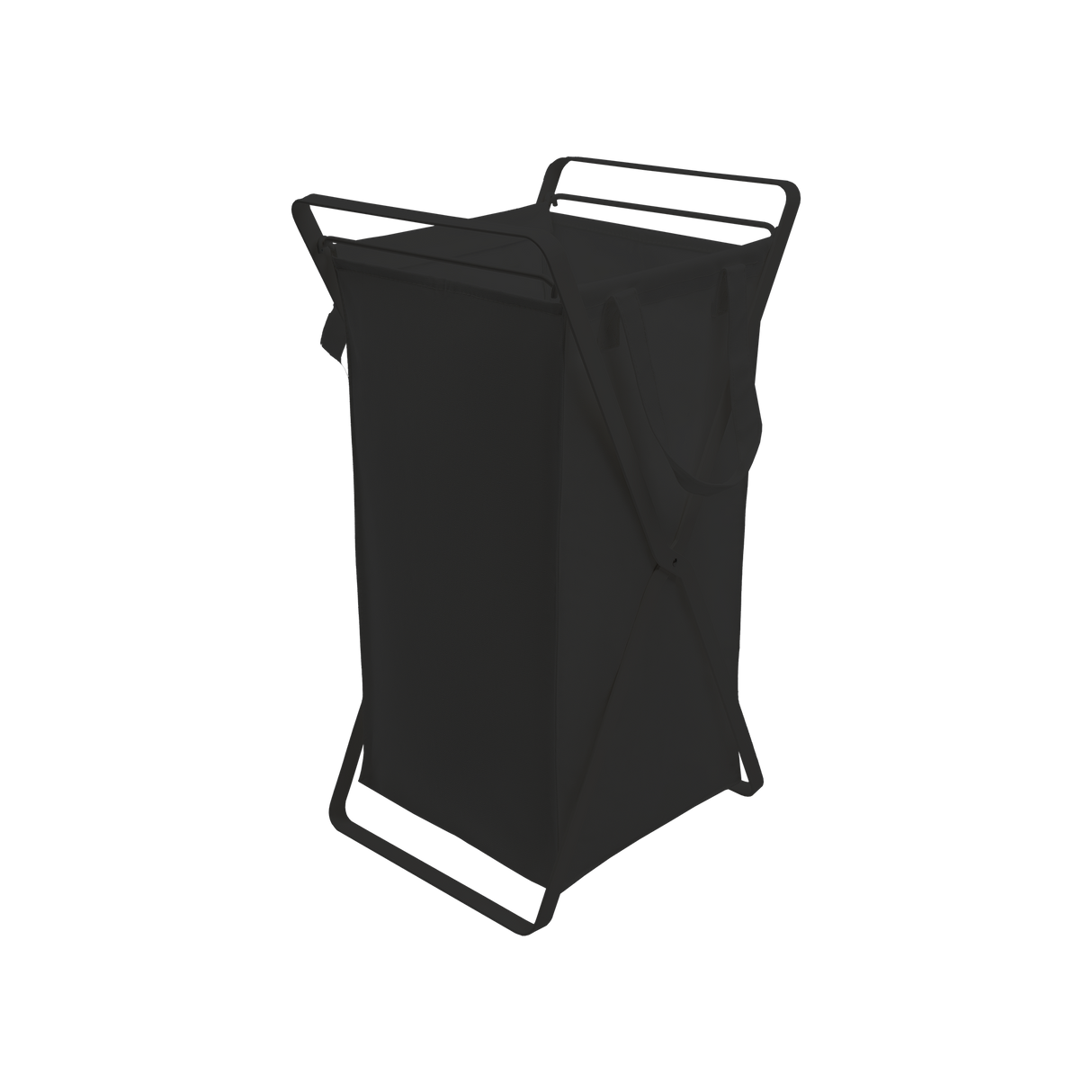 Laundry Hamper with Cotton Liner - Two Sizes - Steel + Cotton from Yamazaki Home