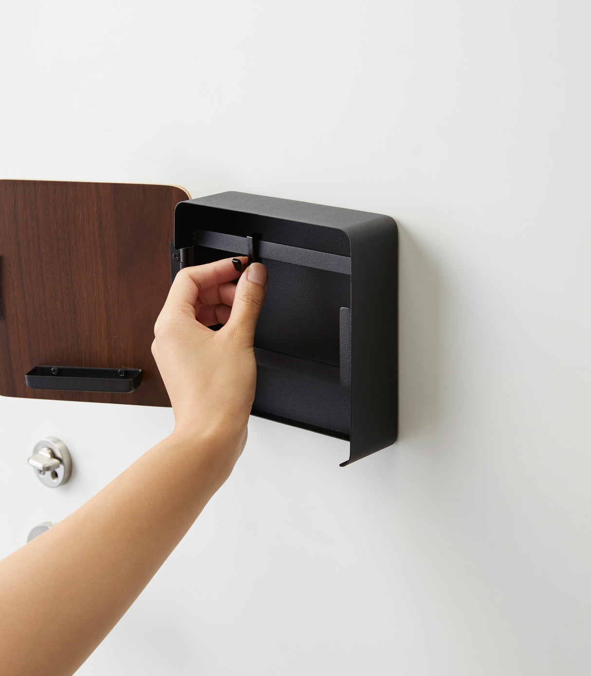 Magnetic Key Cabinet - Steel + Wood from Yamazaki Home
