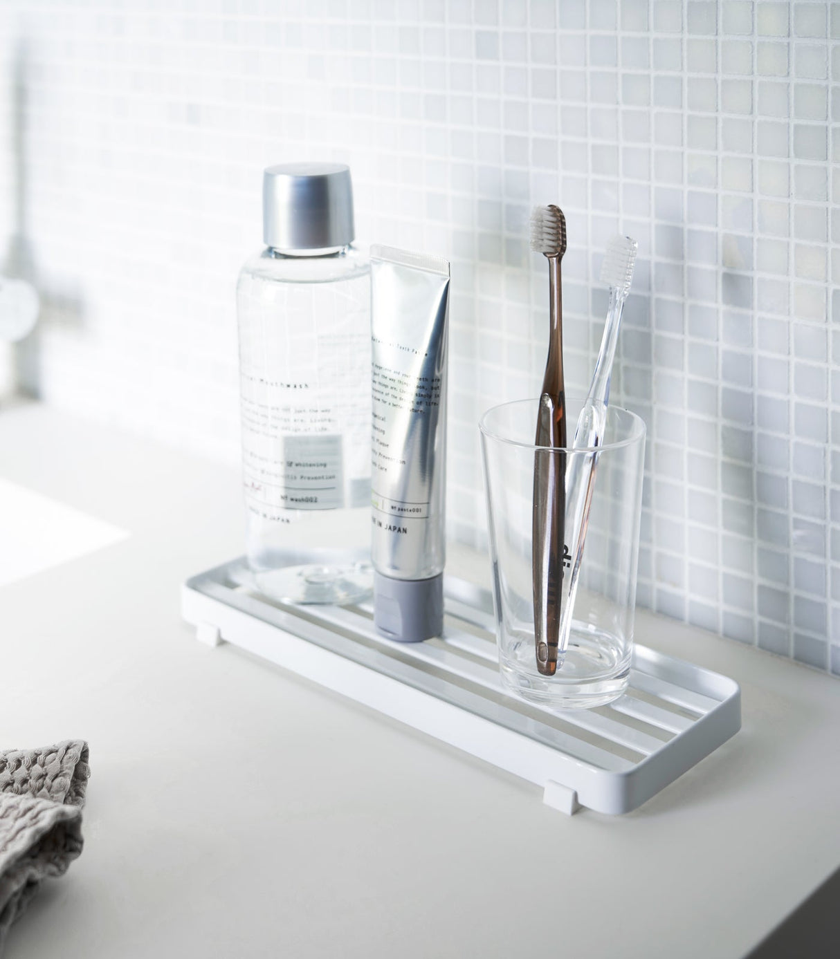 Slotted Bathroom Tray - Steel from Yamazaki Home
