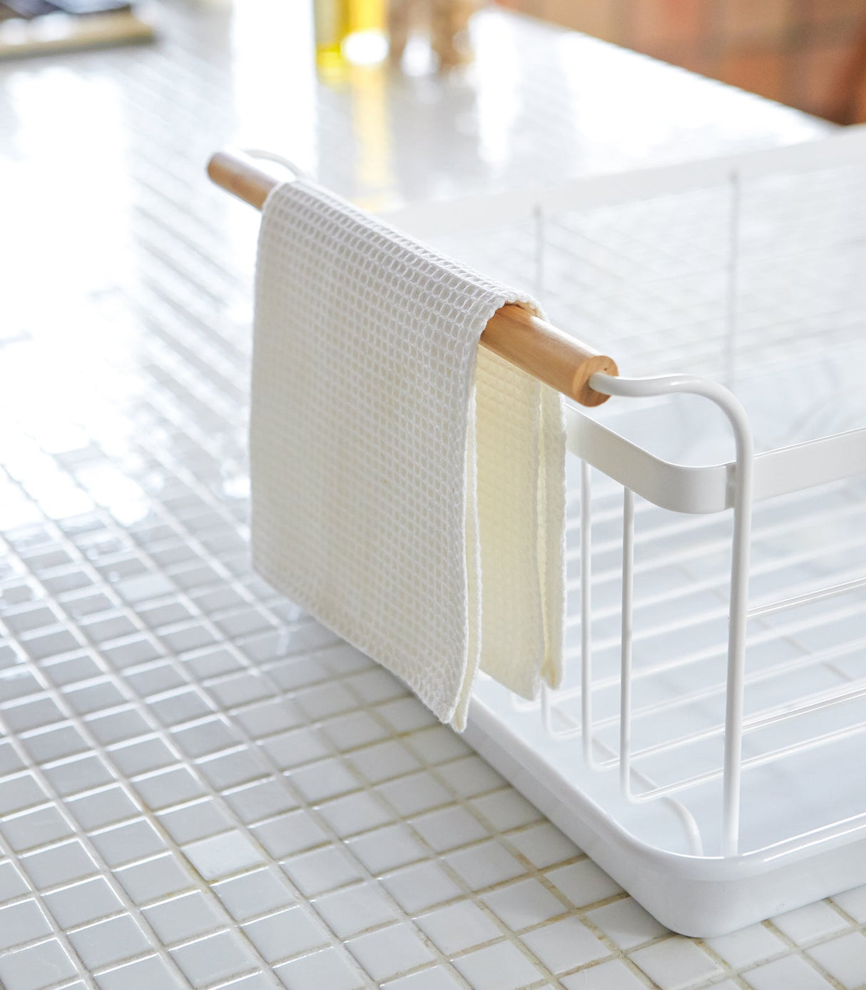 Dish Rack - Steel + Wood from Yamazaki Home