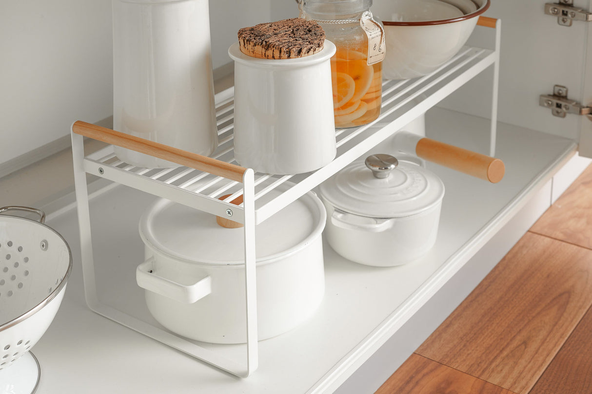 Countertop Wire Shelf - Steel + Wood from Yamazaki Home