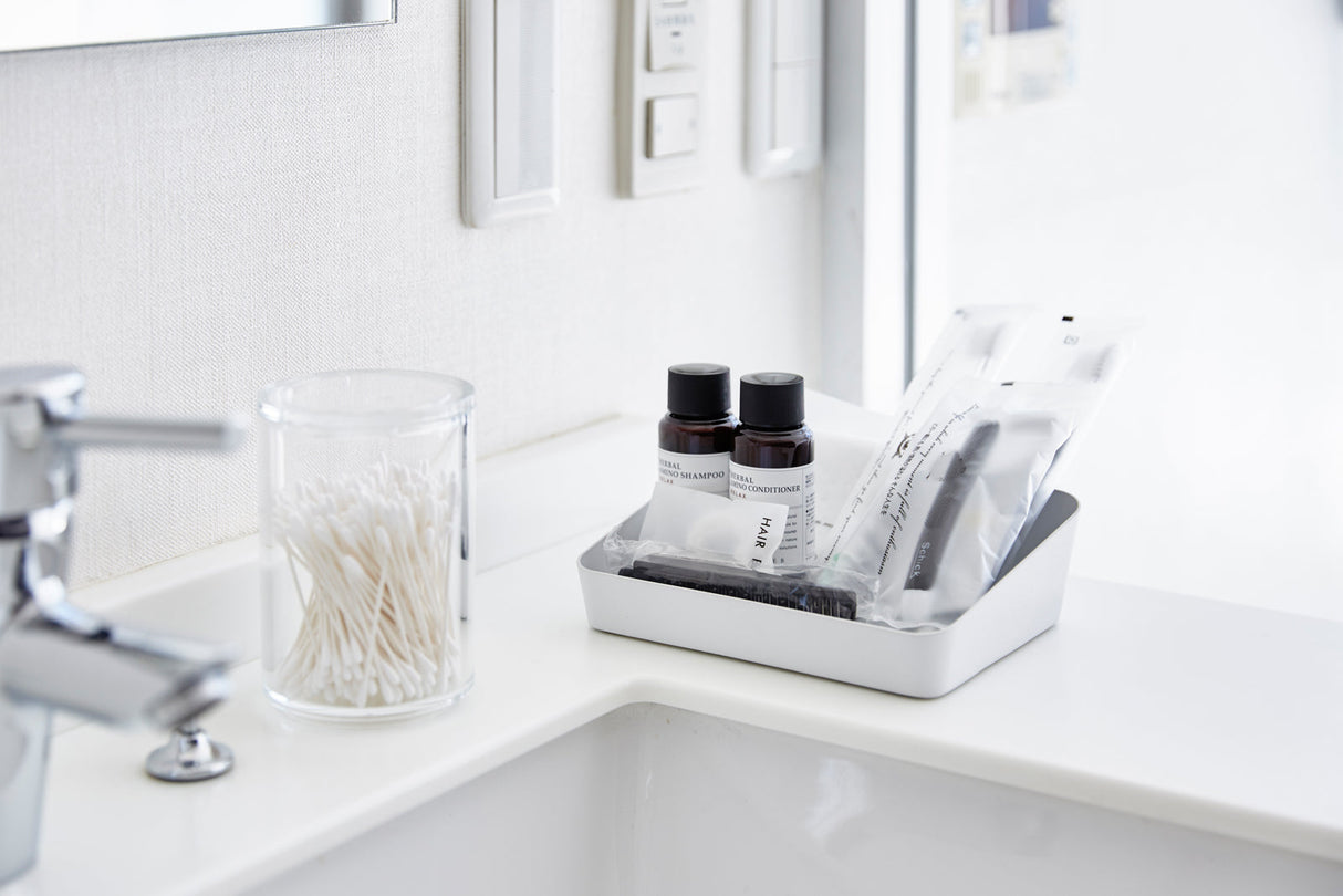 Vanity Tray - Angled - Two Sizes - Steel from Yamazaki Home