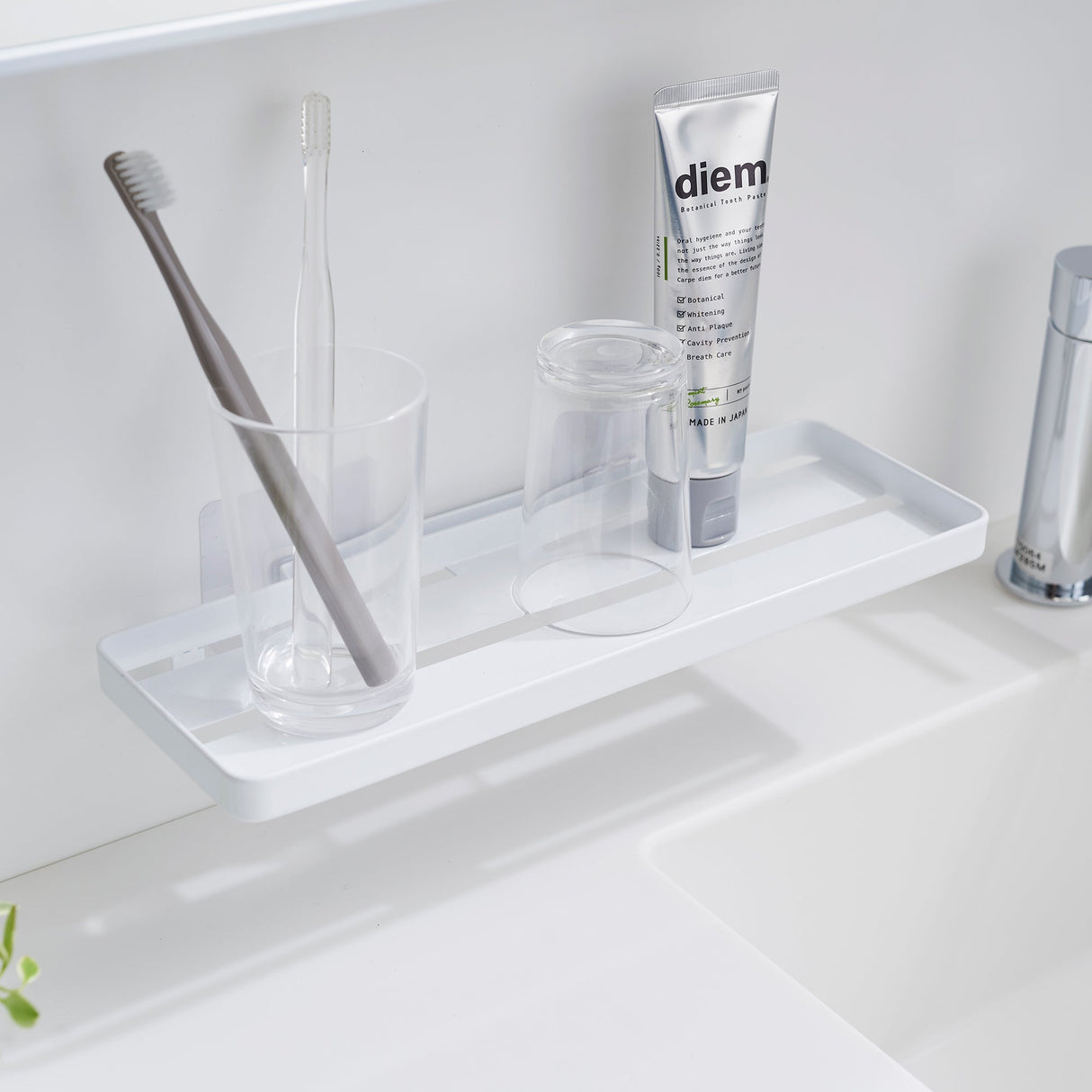 Traceless Adhesive Floating Tray - Steel from Yamazaki Home