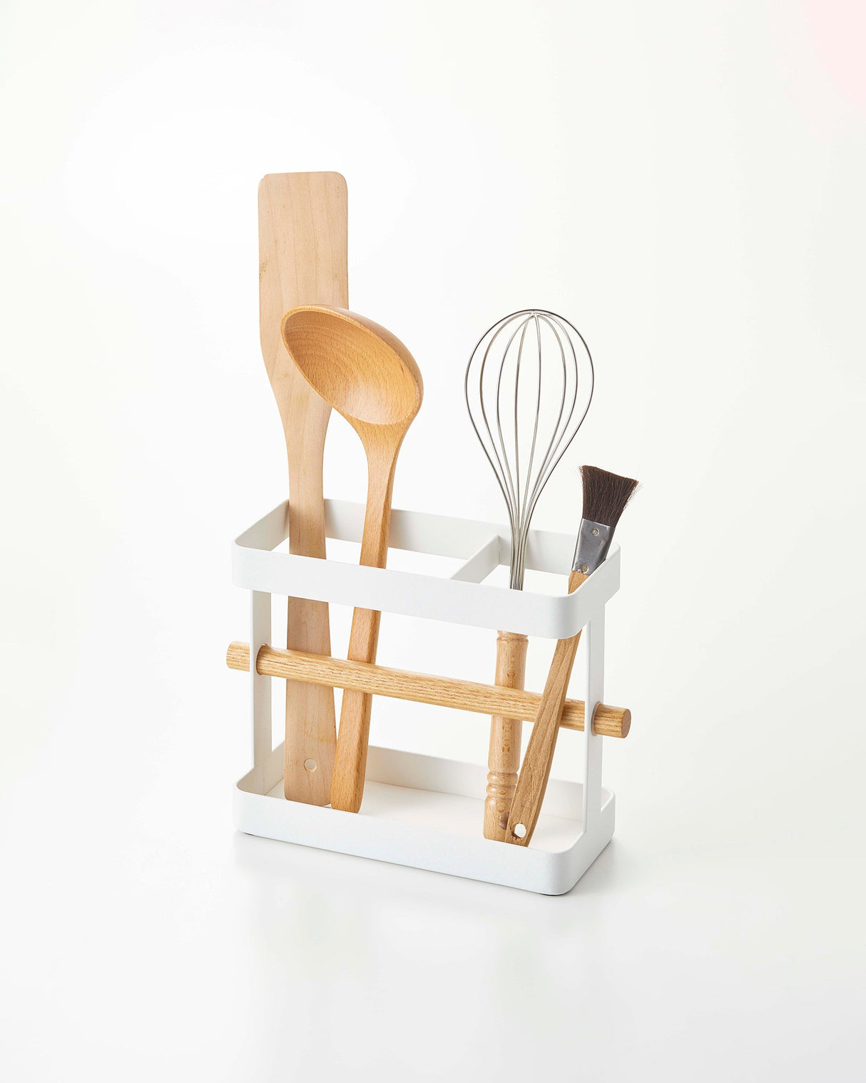 Utensil Holder - Steel + Wood from Yamazaki Home