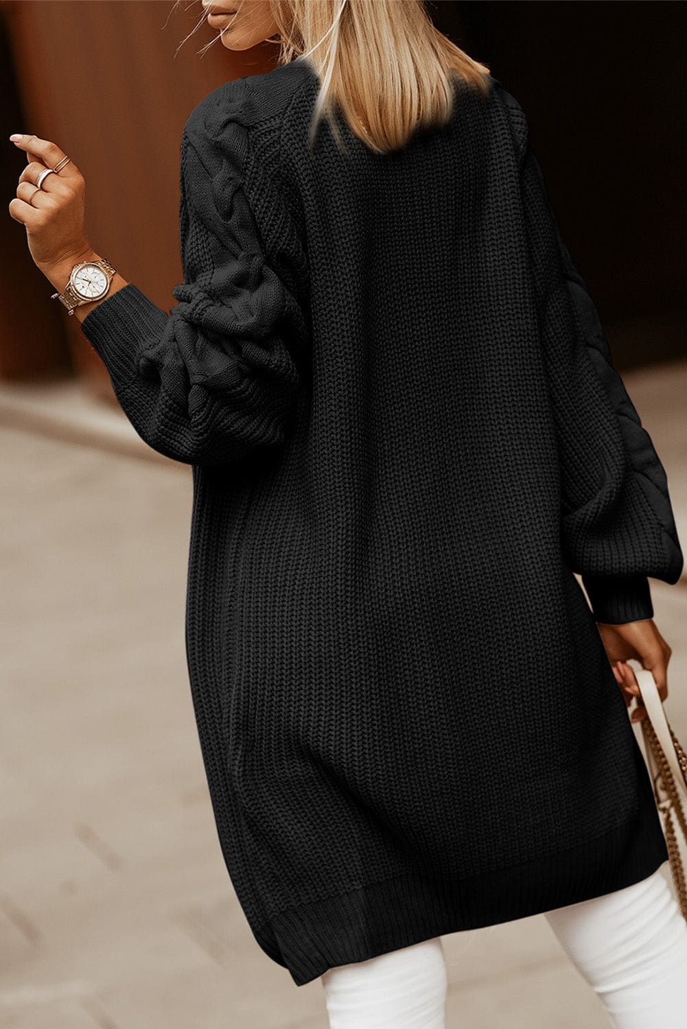 Chunky Knit Long Cardigan Coat from MsDressly