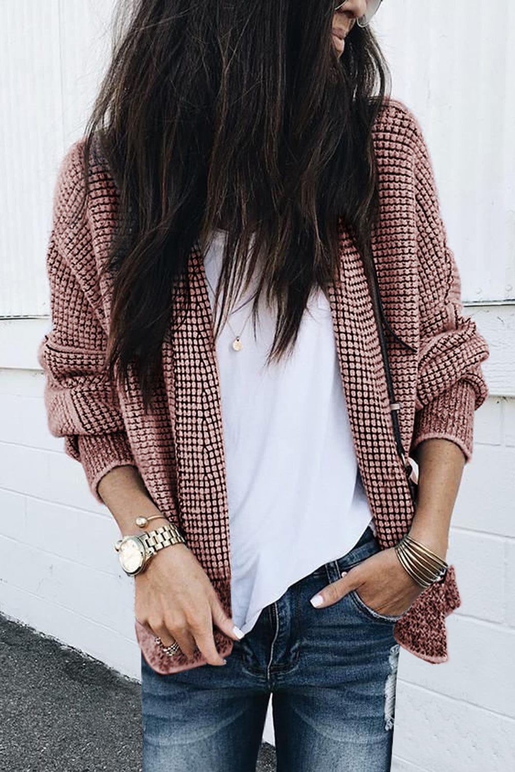 Chunky Knit Long Cardigan Coat from MsDressly