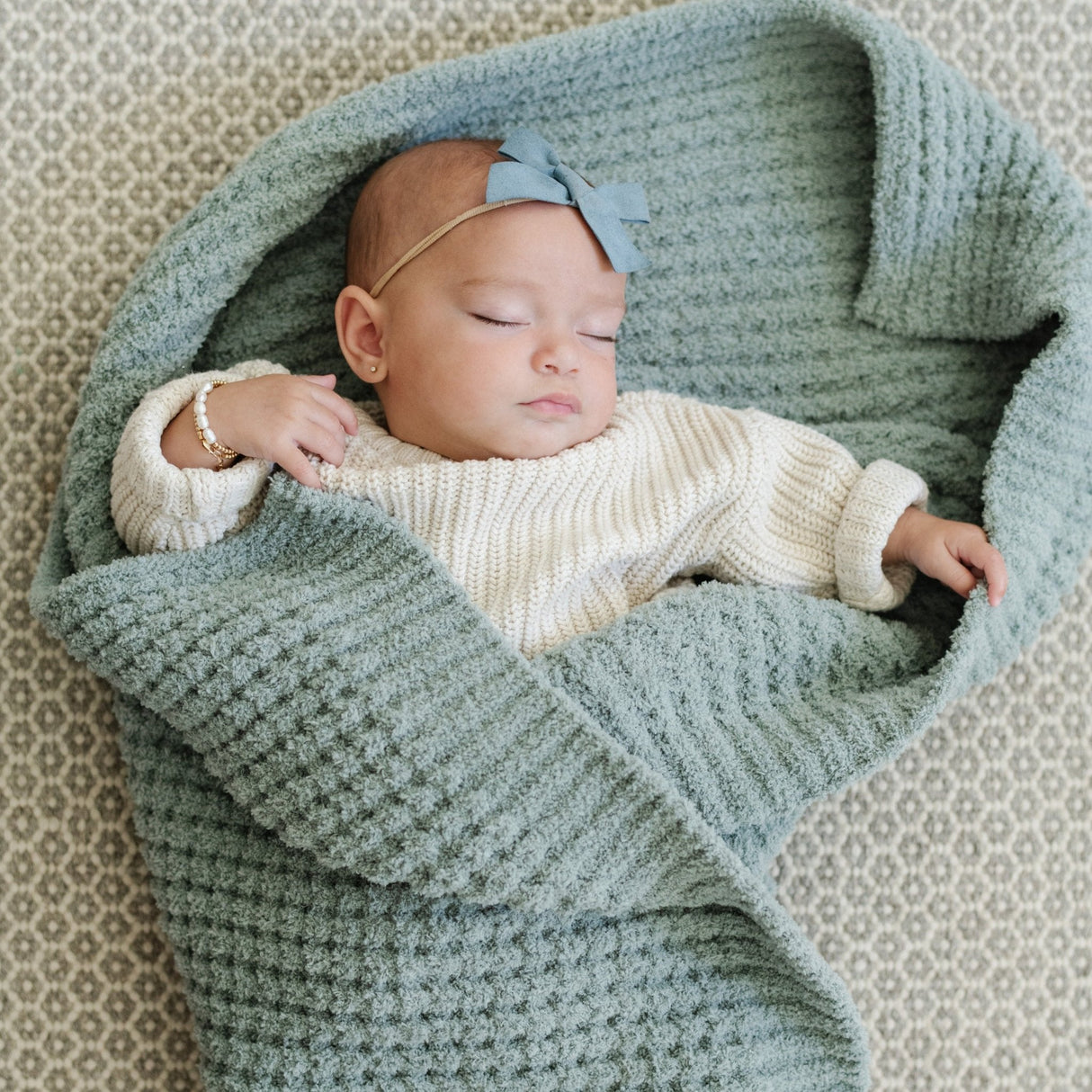 WAFFLE KNIT RECEIVING BLANKETS From Saranoni