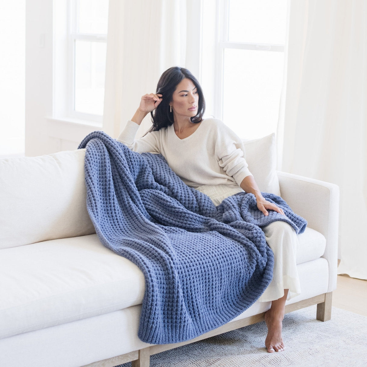 WAFFLE KNIT THROW BLANKETS From Saranoni