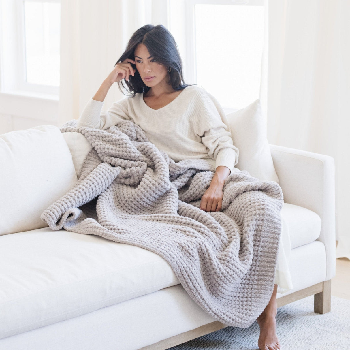 WAFFLE KNIT THROW BLANKETS From Saranoni
