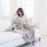 WAFFLE KNIT XL THROW BLANKETS From Saranoni