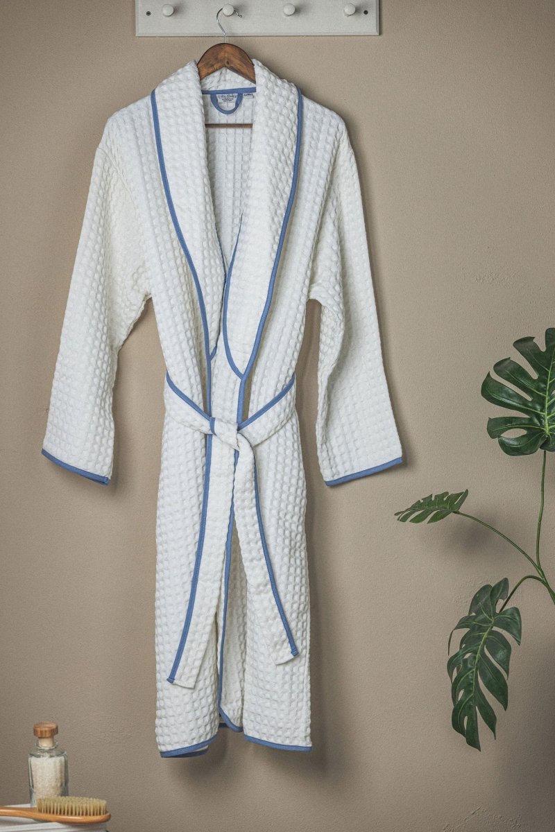 Waffle Weave Turkish Bathrobe - White – Lightweight, Absorbent, Spa-Quality Comfort from The Bali Market