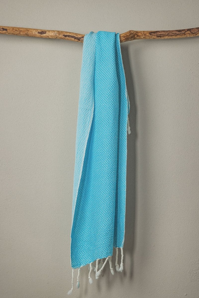 Waffle Weave Hand Towel Collection – 20”x40” Organic Turkish Cotton Towels with Tassels from The Bali Market