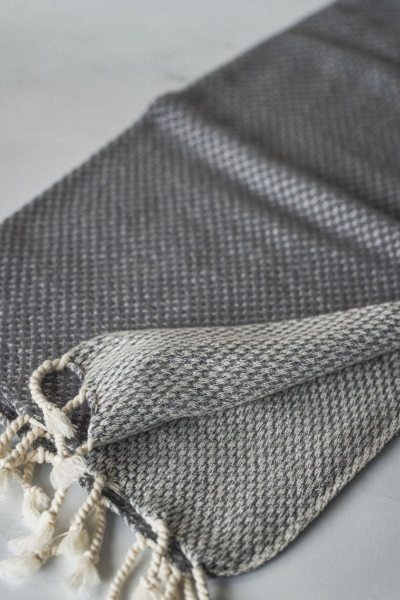 Waffle Weave Hand Towel Collection – 20”x40” Organic Turkish Cotton Towels with Tassels from The Bali Market