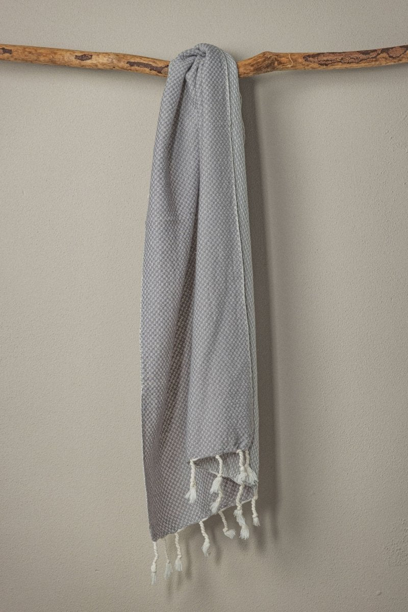 Waffle Weave Hand Towel Collection – 20”x40” Organic Turkish Cotton Towels with Tassels from The Bali Market