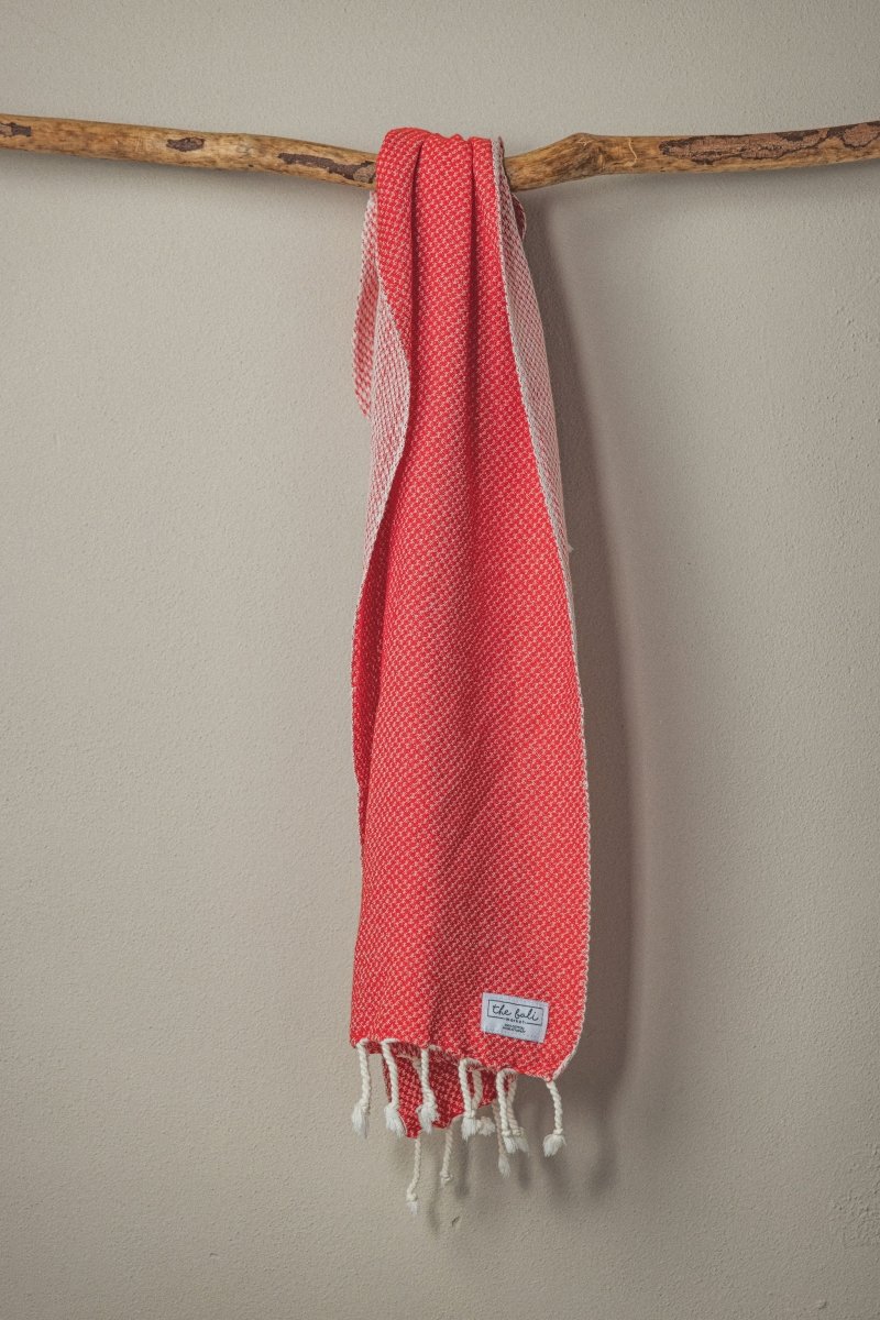 Waffle Weave Hand Towel Collection – 20”x40” Organic Turkish Cotton Towels with Tassels from The Bali Market