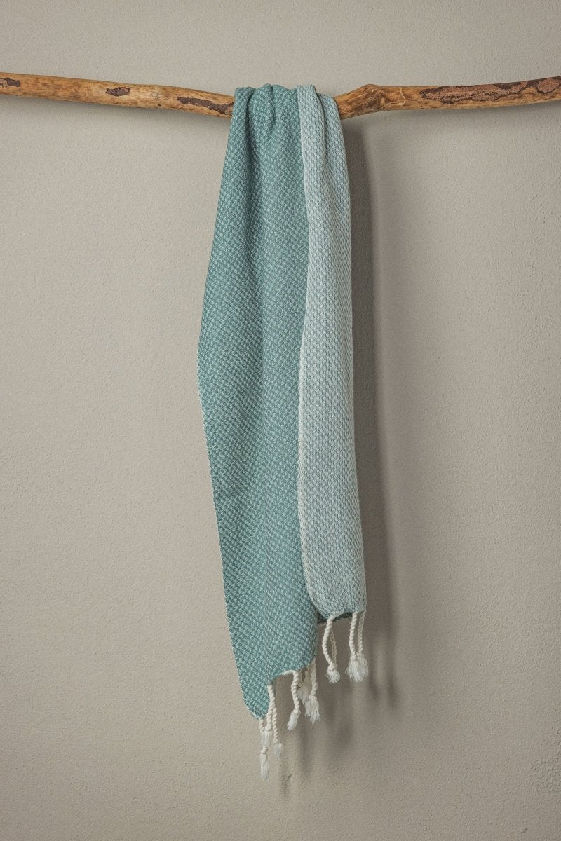 Waffle Weave Hand Towel Collection – 20”x40” Organic Turkish Cotton Towels with Tassels from The Bali Market