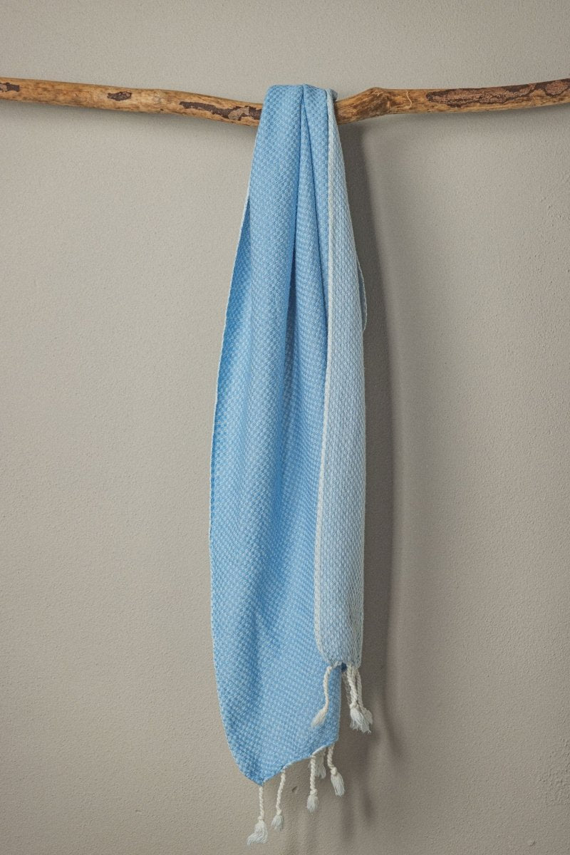 Waffle Weave Hand Towel Collection – 20”x40” Organic Turkish Cotton Towels with Tassels from The Bali Market
